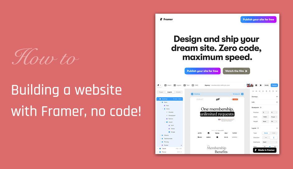 Building a website with Framer