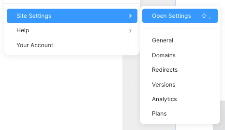 Framer - Open Site Settings