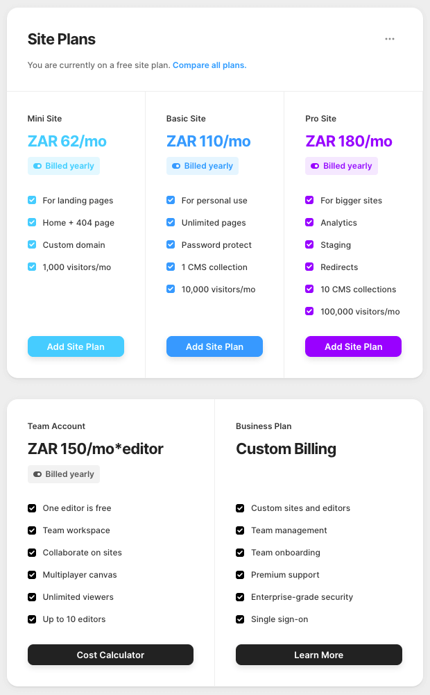 Framer Payment Plans