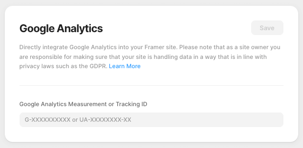 Framer - Adding Google Analytics