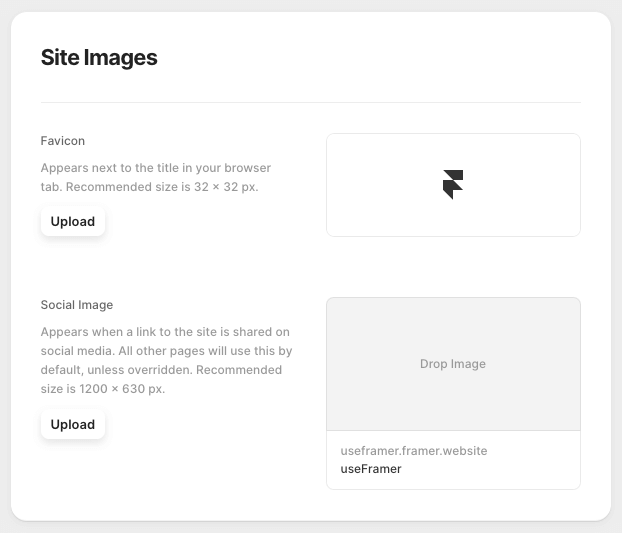 Framer - Upload Site Images